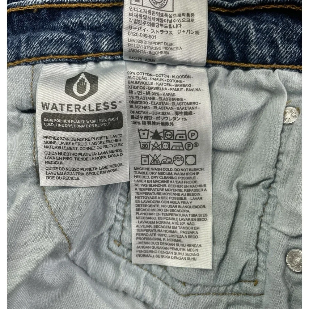 Levi's 569 Denim Shorts Mens 38 Blue Loose‎ Straight WaterLess 35569-0302